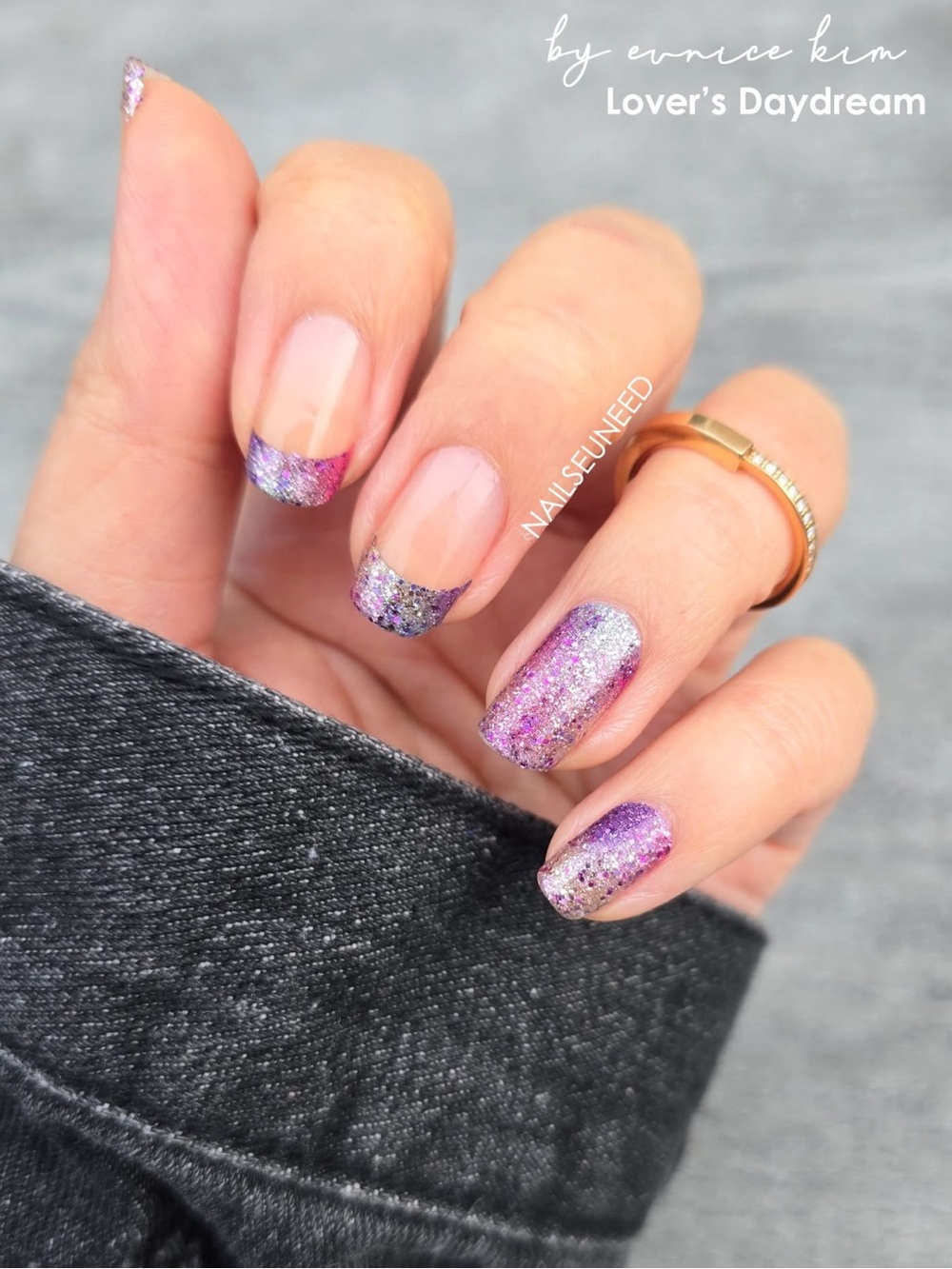 Color Street: Lover’s Daydream | French Blue Pink Purple Ivory Glitter Spring